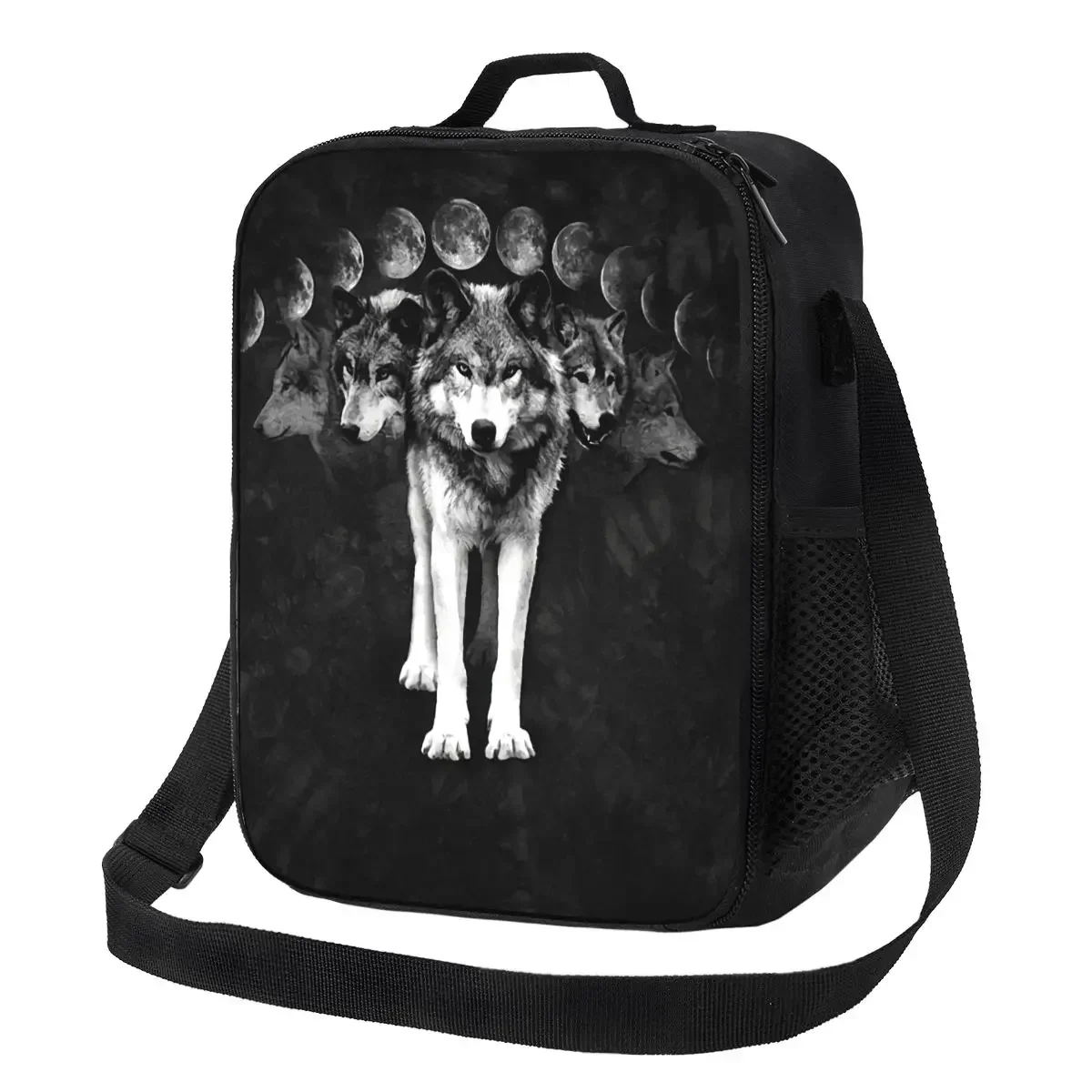 

Custom Animal Spirit Guides Portable Lunch Box Leakproof Wolf Family Cooler Thermal Food Insulated Lunch Bag School Children