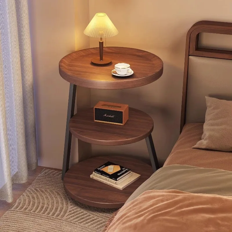 

#Light Luxury Three-layer Nordic Style Small Coffee Table With Multifunctional Storage Wood Top For Living Room