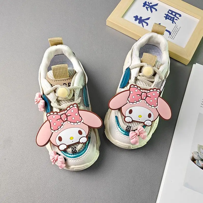 Sanrios Anime My Melody Mesh Shoes Cinnamoroll Kawaii Cartoon Sports Sandals Sneaker Spring Summer Cute Leisure Shoes Girl Gift