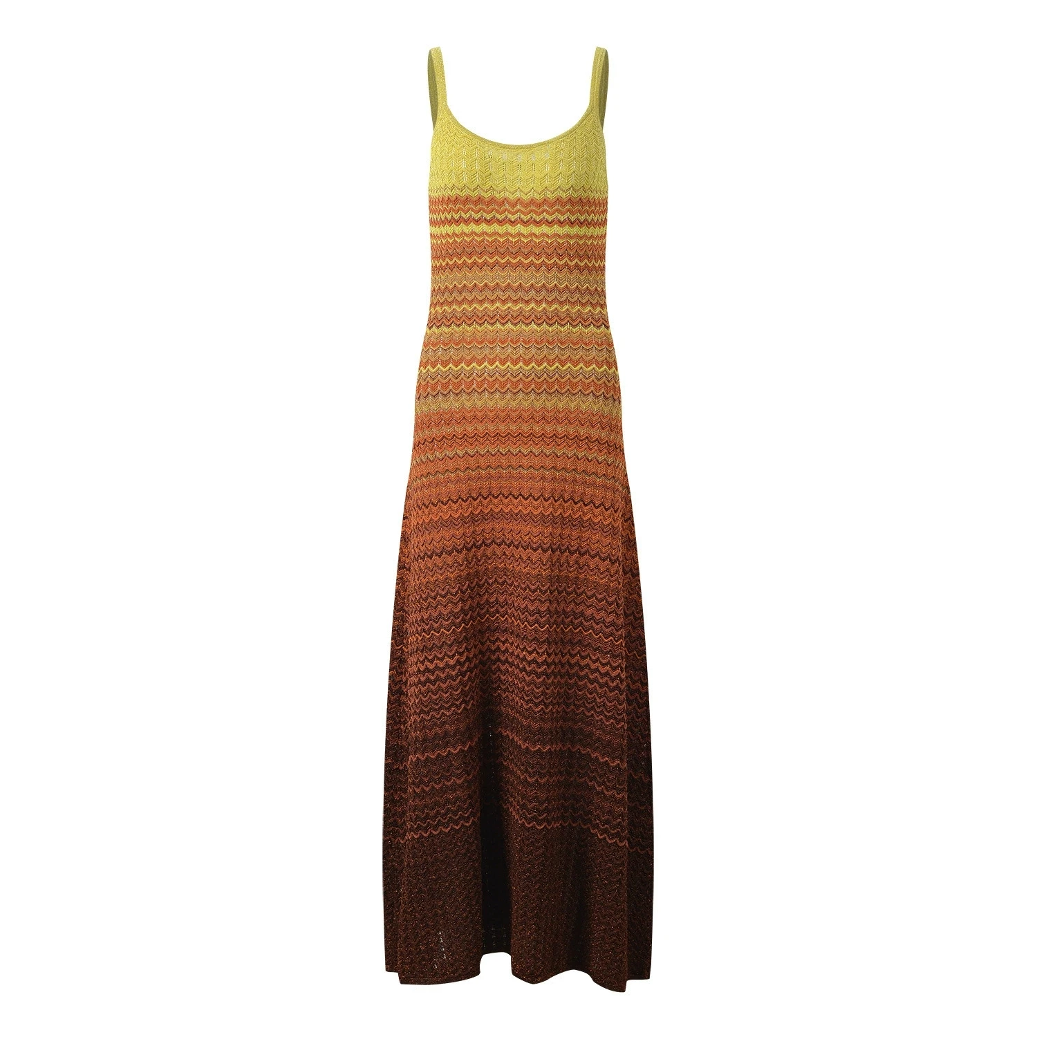 

Knit Gradient Color Holiday Dress Female Ribbed Sleeveless Patchwork High Waist Elegant Long Dress Women's Knitwear Dress