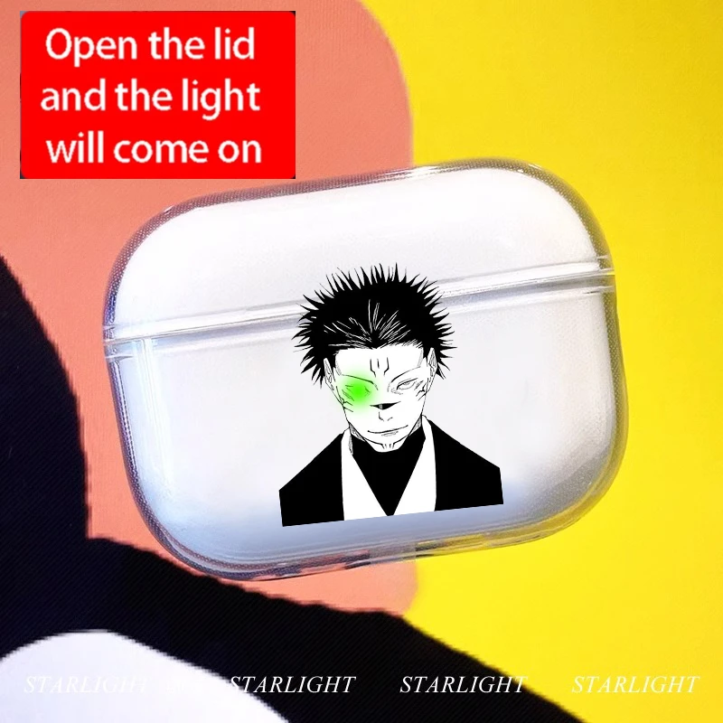 

Anime Jujutsu Kaisen Ryomen Sukuna Transparent TPU Case for Airpods Pro 2 1 3 4 Soft Silicone Cover Bluetooth Earphone Cases