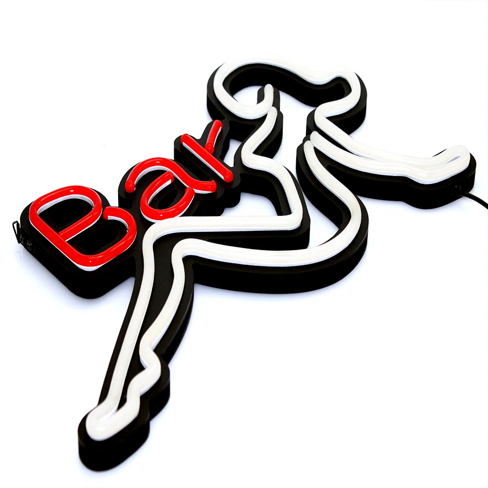 LED Bar Neon Sign for Beer Bar Club Spa Store Window Business  Sign Light Woman  Body Shape Glowing Art Light Sign