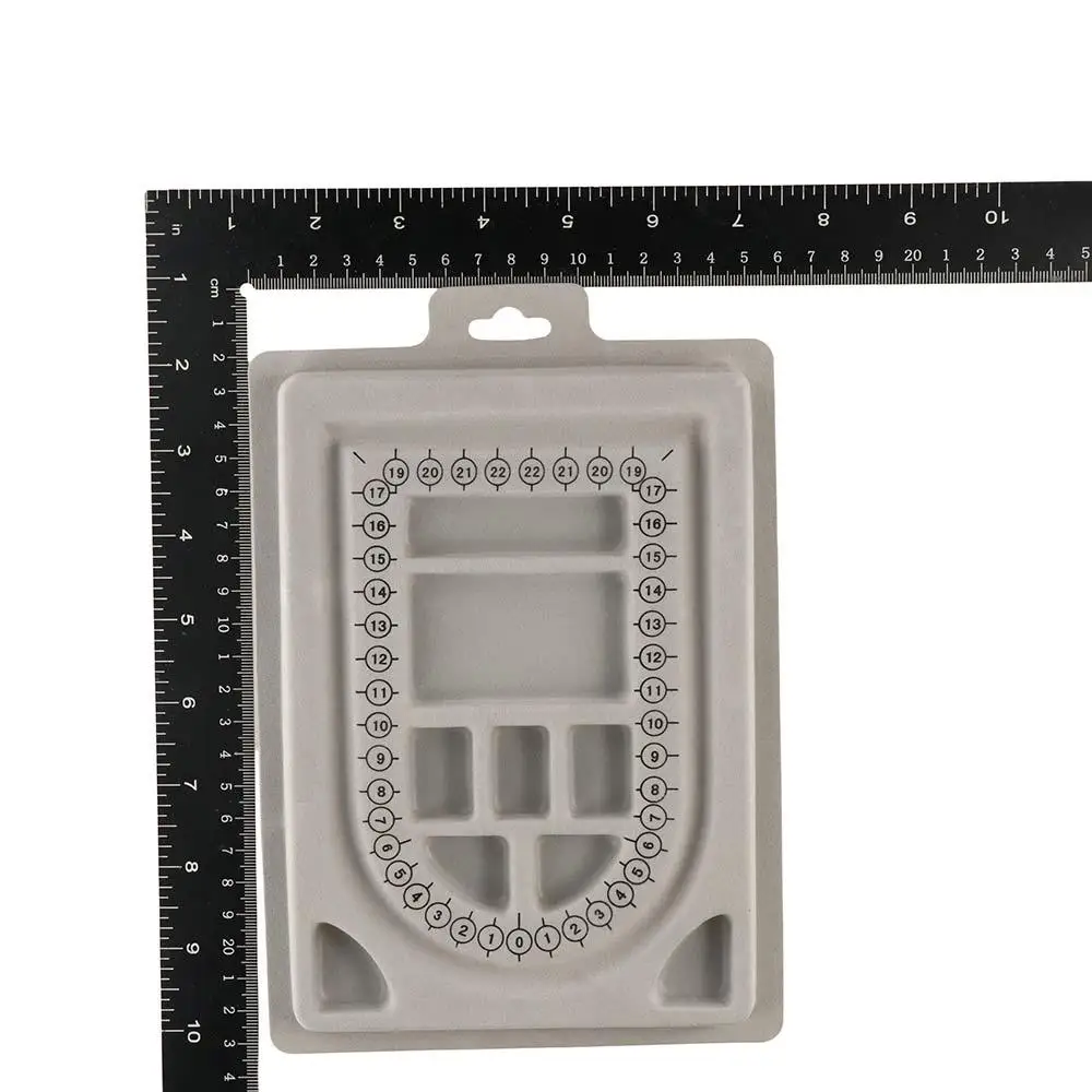 Beading Tray Multi-functional Plastic Resin Measuring Tool Jewelry Design Tool DIY Necklace Tool Gray Flocked Bead Board