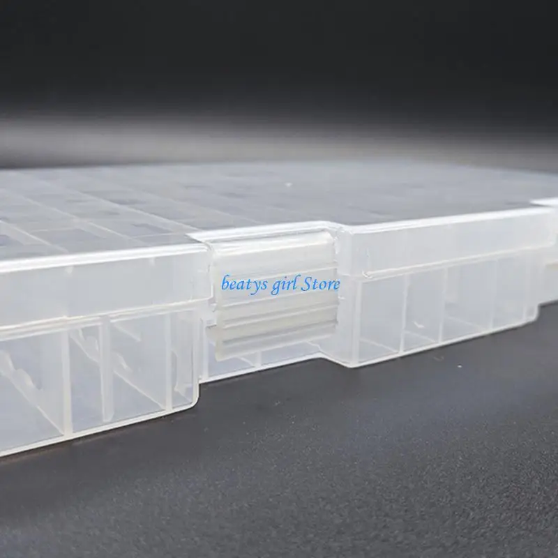 C7AB Battery Storage Box for 60pcs AA 40pcs 3A Batteries Container Lightweighted Designing with Transparent Lid