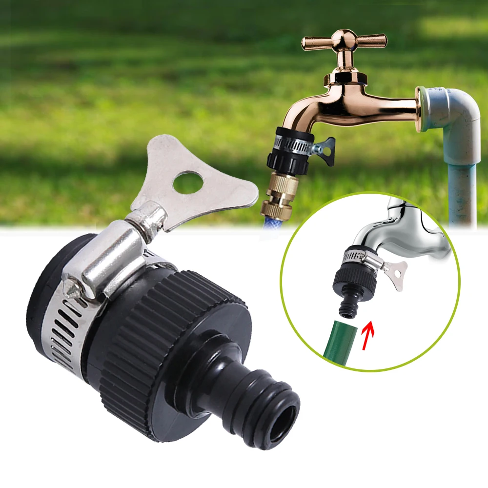 Universal Tap Connector Adapter Hose Pipe Quick Joint Adjustable Garden Hose Fitting Black Dropshipping