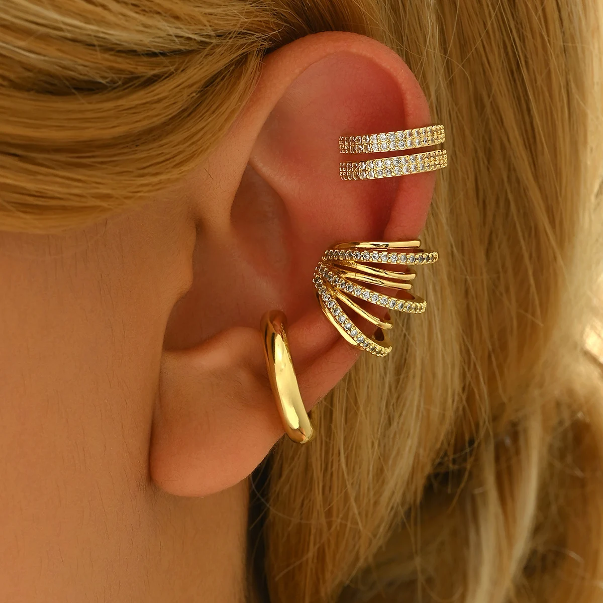 

3Pc Fashion Minilist No Piercing Ear Cuff Earrings for Woman Fake Piercing Earcuff Clips Earrings for Women Cuffs Jewelry
