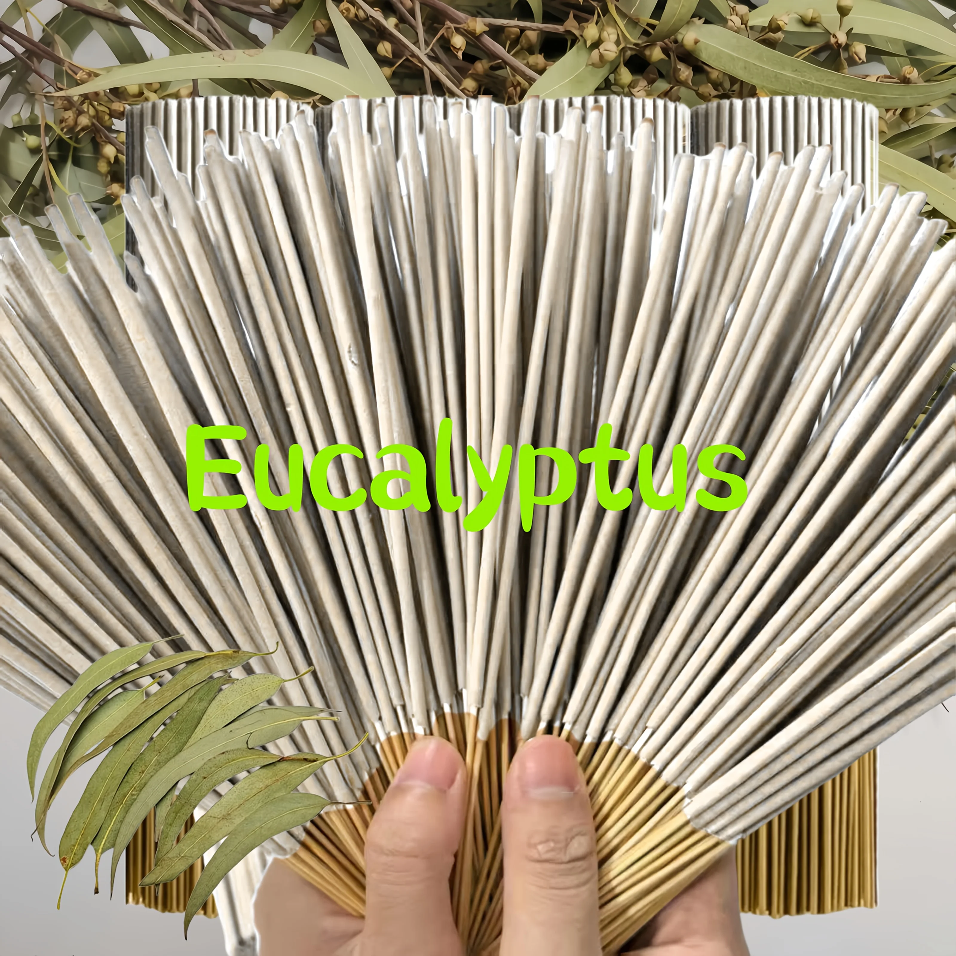 Eukalyptus-Aromatherapie-Räucherstäbchen 25/85/185/385/685 Stück – hochwertige, natürliche Räucherstäbchen aus Bambus, die einen frischen und erfrischenden Minzduft verbreiten. Ideal für Yoga, Meditation und zur Dekoration zu Hause (Weihnachten, Halloween, Erntedankfest). Sie können die Luft reinigen und ein Gefühl der Entspannung vermitteln. – Detail 6