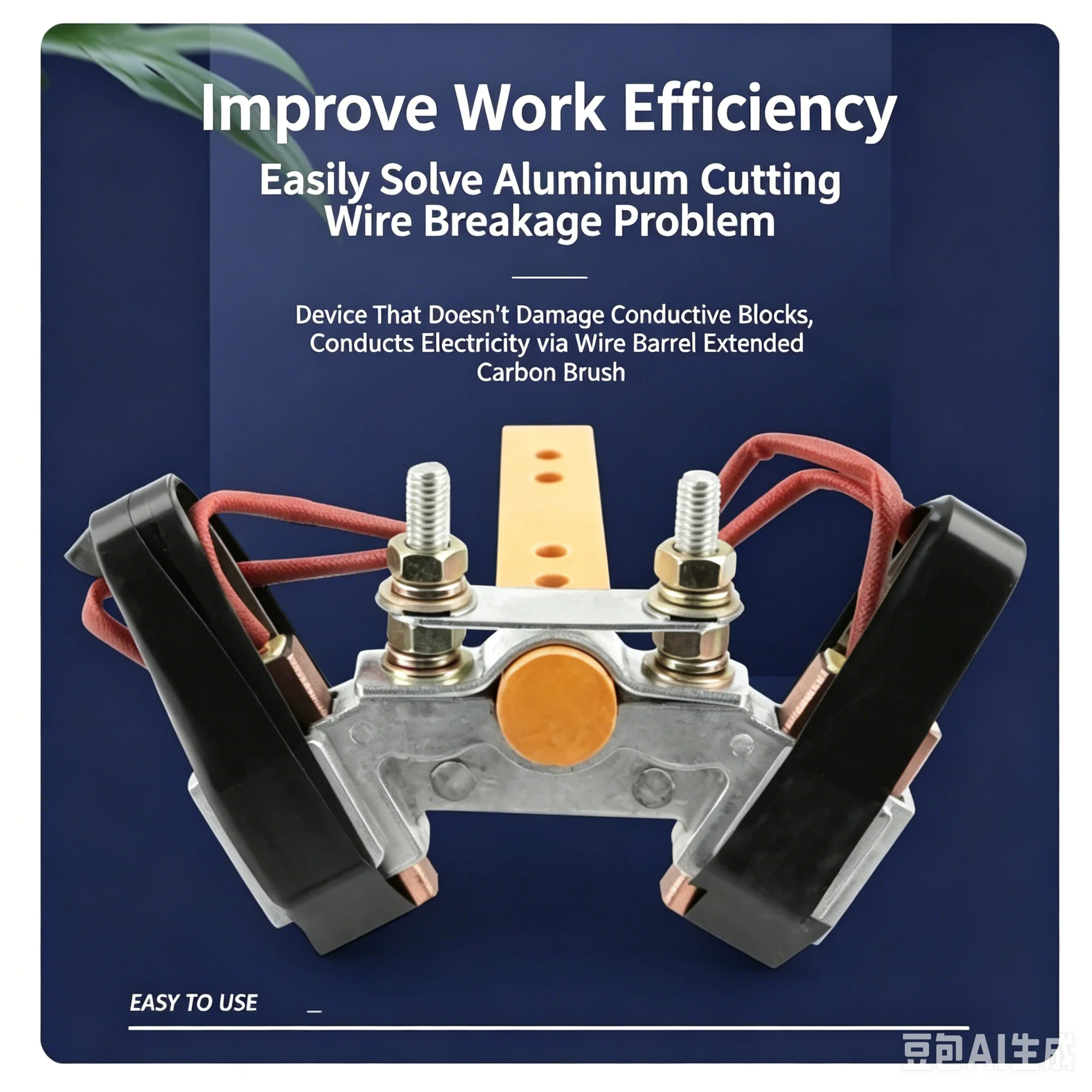Wire EDM Aluminum Cutting Kit Extended Carbon Brush Conductive Block Wire Drum Power Inlet Fitting