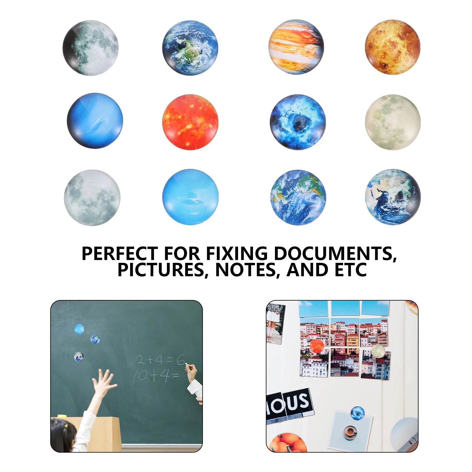 12 قطعة ديكور البلاط المغناطيسي الزجاج الثلاجة كوكب ملصق مغناطيس الثلاجة للمطبخ الأحجار الكريمة الزجاج ملصقات مغناطيس الفريزر #3