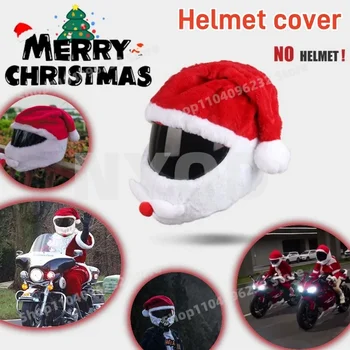 Pokrowiec na kask motocyklowy Zabawny kapelusz Świętego Mikołaja Opaska na głowę w stylu świątecznym Kapelusz na kask rowerowy na świeżym powietrzu Dekoracja do pełnego kasku LS2