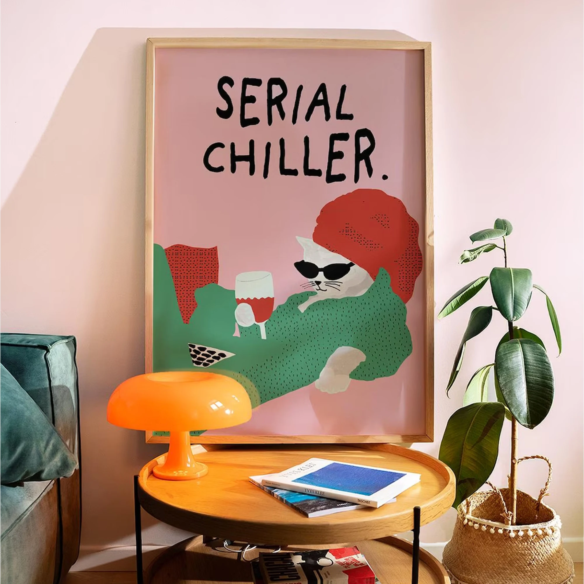 Modern,retro Funny Cat Serial Chiller Quote Wall Art Print Canvas Painting Poster Picture For Bedroom,Living Room Home Decor