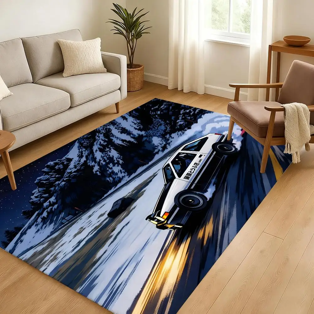 Initial D Anime Floor Mat Soft Thickened Absorbent Non-Slip Bedroom Living Room Door Mat Home Decor Flannel Rugs