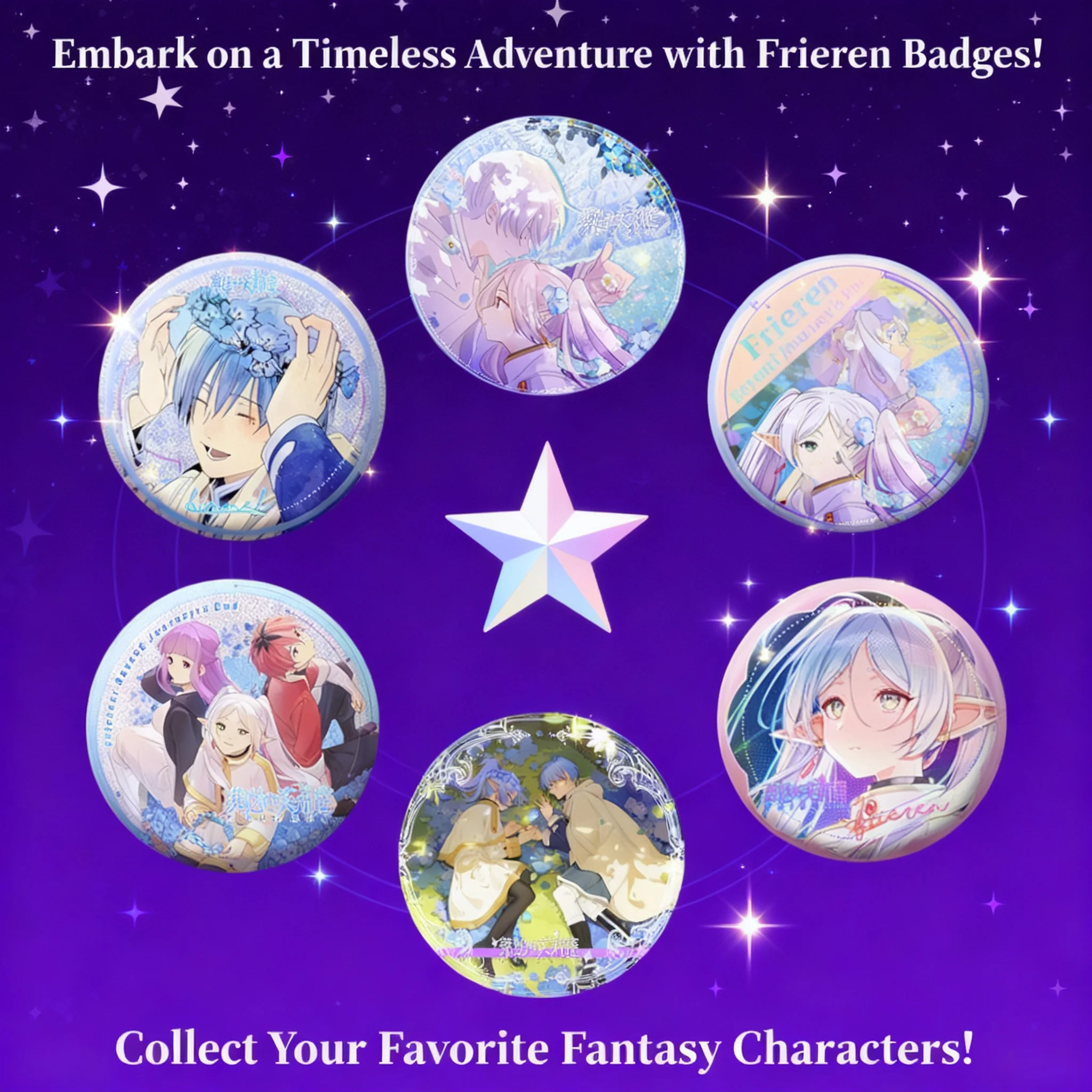 

Лазерный значок-брошь Frieren: За пределами пути (Frieren Himmel) из жести, аниме-атрибутика, подарок