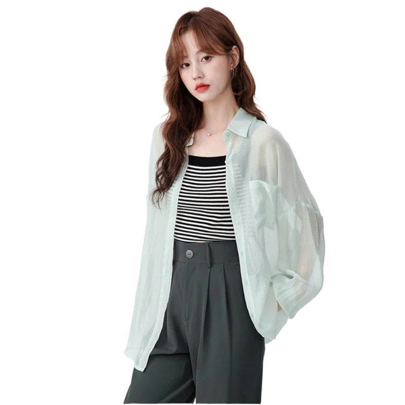 

Female Blouses Lapel Single-breasted Solid Long Sleeve Shirts With Pocket 8 Color Women's Loose Casual Shirts Streetwear Tops