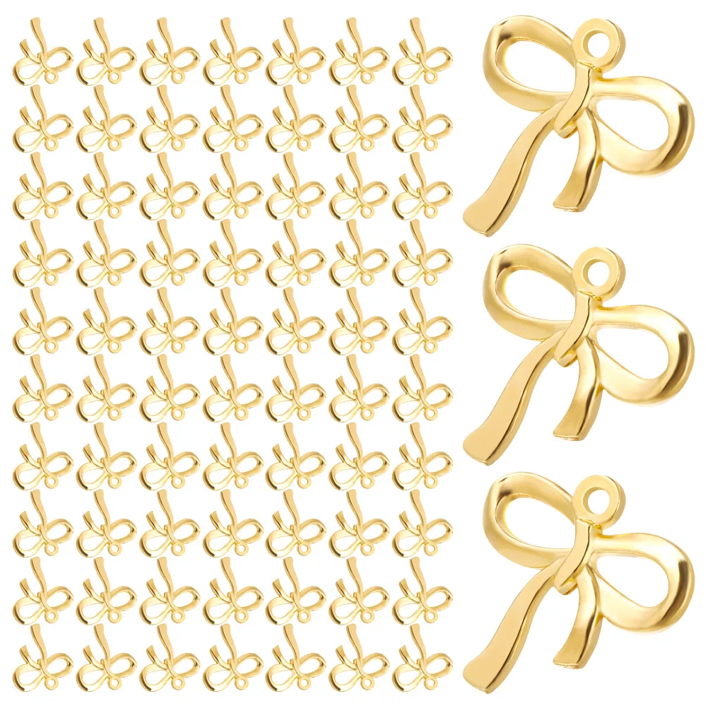 

200 Pcs Alloy Jewelry Bows for Dainty Charms Pendants Making Decorate Spacer Beads Zinc Bowknot Tiny