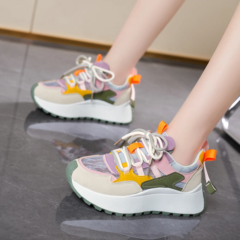 

2025 New Thick-soled Argan Shoes Casual All-board Shoes Summer Breathable Sports Casual Women's Shoes