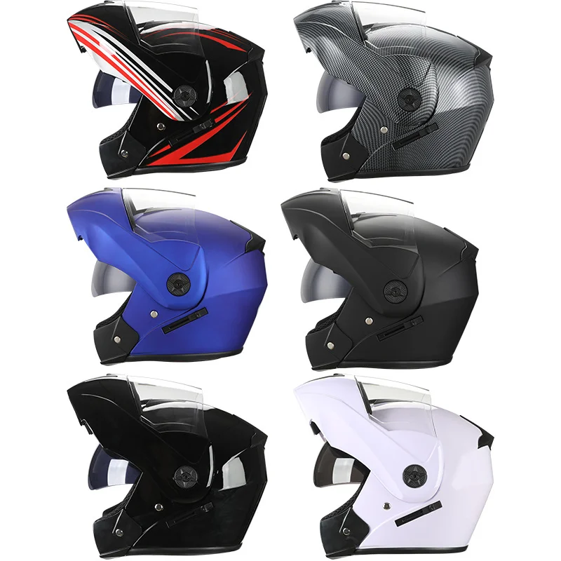 2 Gifts Motorcycle Helmet DOT Approved Safety Modular Flip Up Full Face Voyage Racing Dual Lens Motocross Helmet Interior Visor