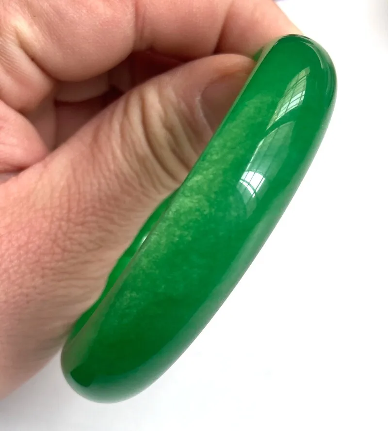 54-66mm Certified Grade A Natural Icy GREEN A Jadeite Jade Bangle