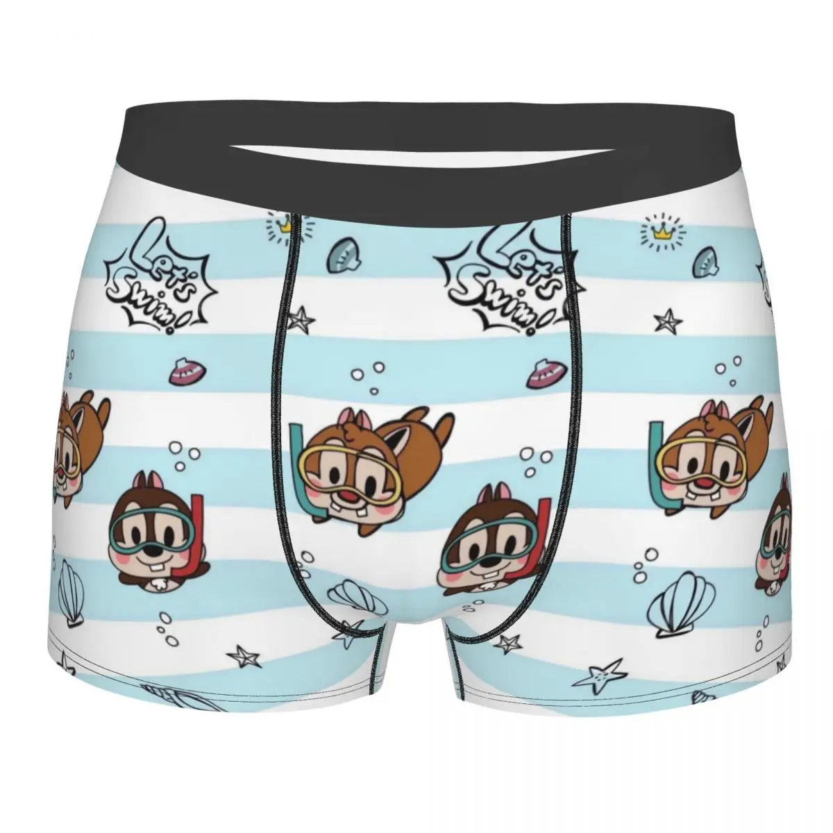 

Пользовательское забавное мультяшное нижнее белье «Чип и Дейл», мужские шорты-боксеры с принтом, трусы, мягкие трусы