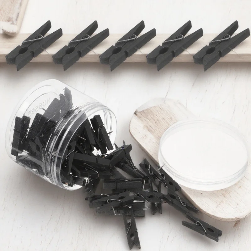 

50pcs Push Pins With Clips Wooden Thumbtacks For Photos Maps Calendars Craft Projects Bulletin Board Display Multipurpose Pin