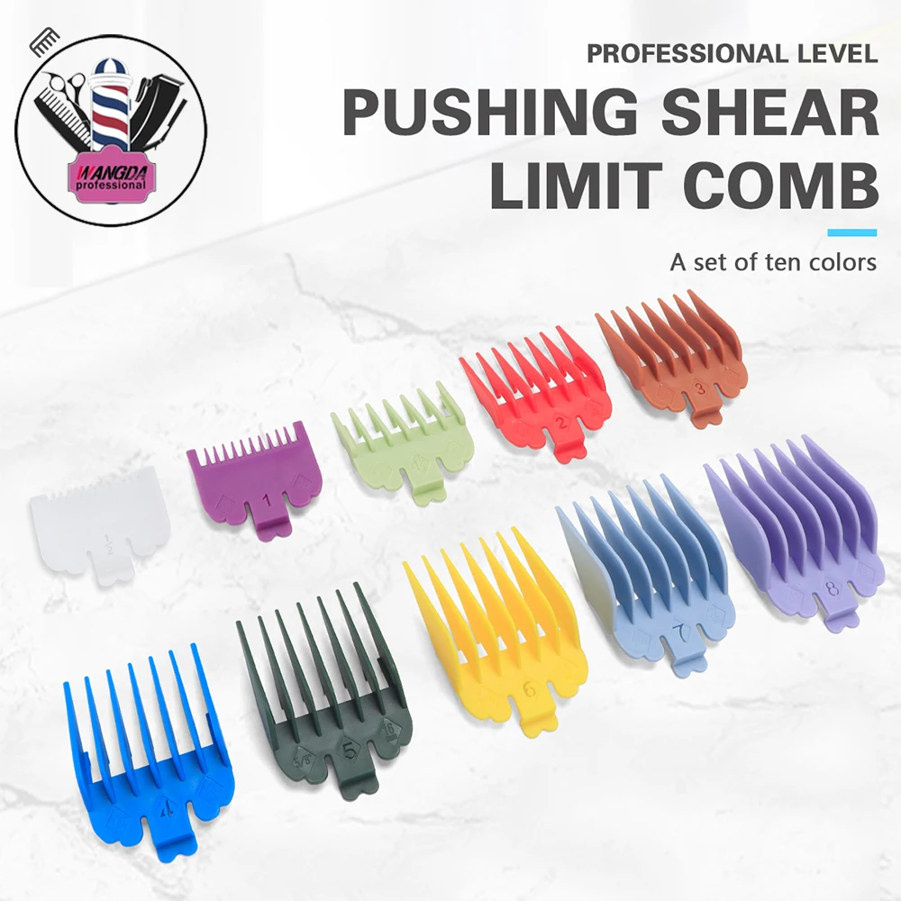 

10PCS Hair Clippers Guide Combs Colorful Universal Hair Clipper Limit Comb Guide Attachment Replacement With Clip Haircut Tool