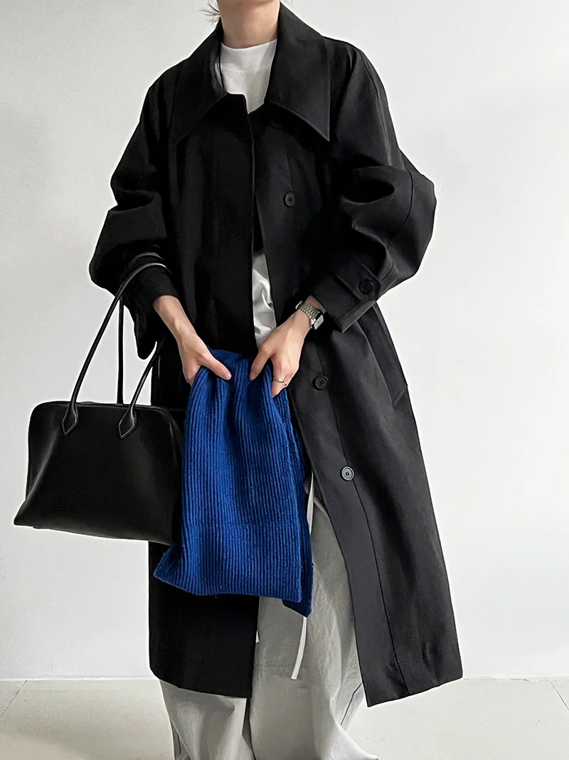 Giacca slim da donna con cinturino a vento a maniche lunghe con risvolto nuovo autunno