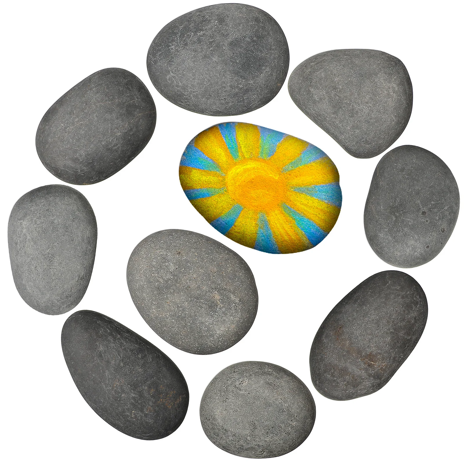 10개 컬러풀 페인팅 스톤 매끄러운 돌 어린이 DIY 공예용 다목적 천연 돌 어린이 장식용