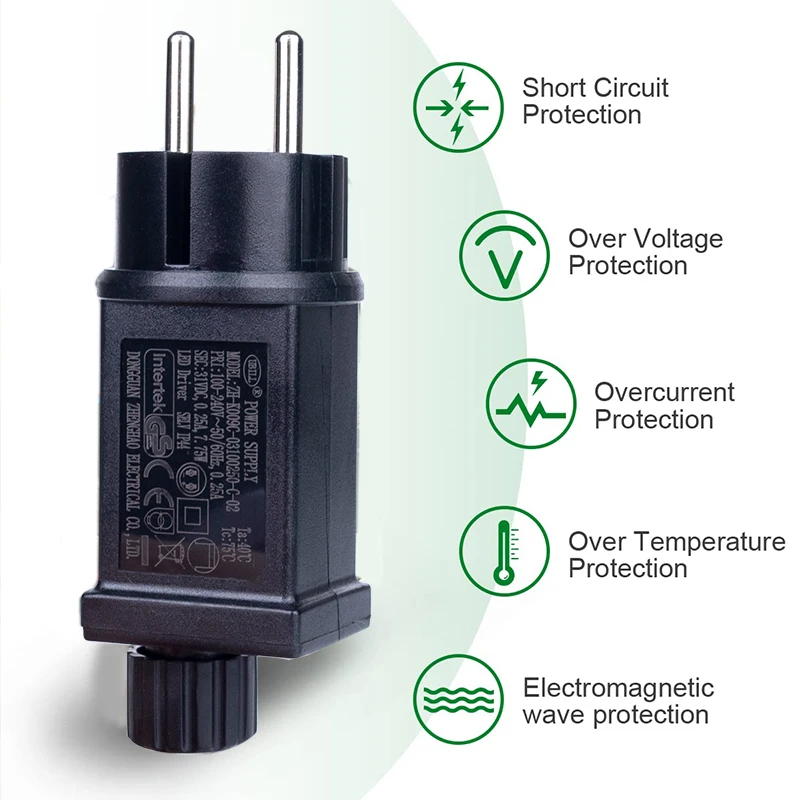 5V 12V 30V 36V LED Transformer Replacement Low Voltage Power Supply Yard Inflatable Adapter for String Rope Lights US/EU/UK/AU