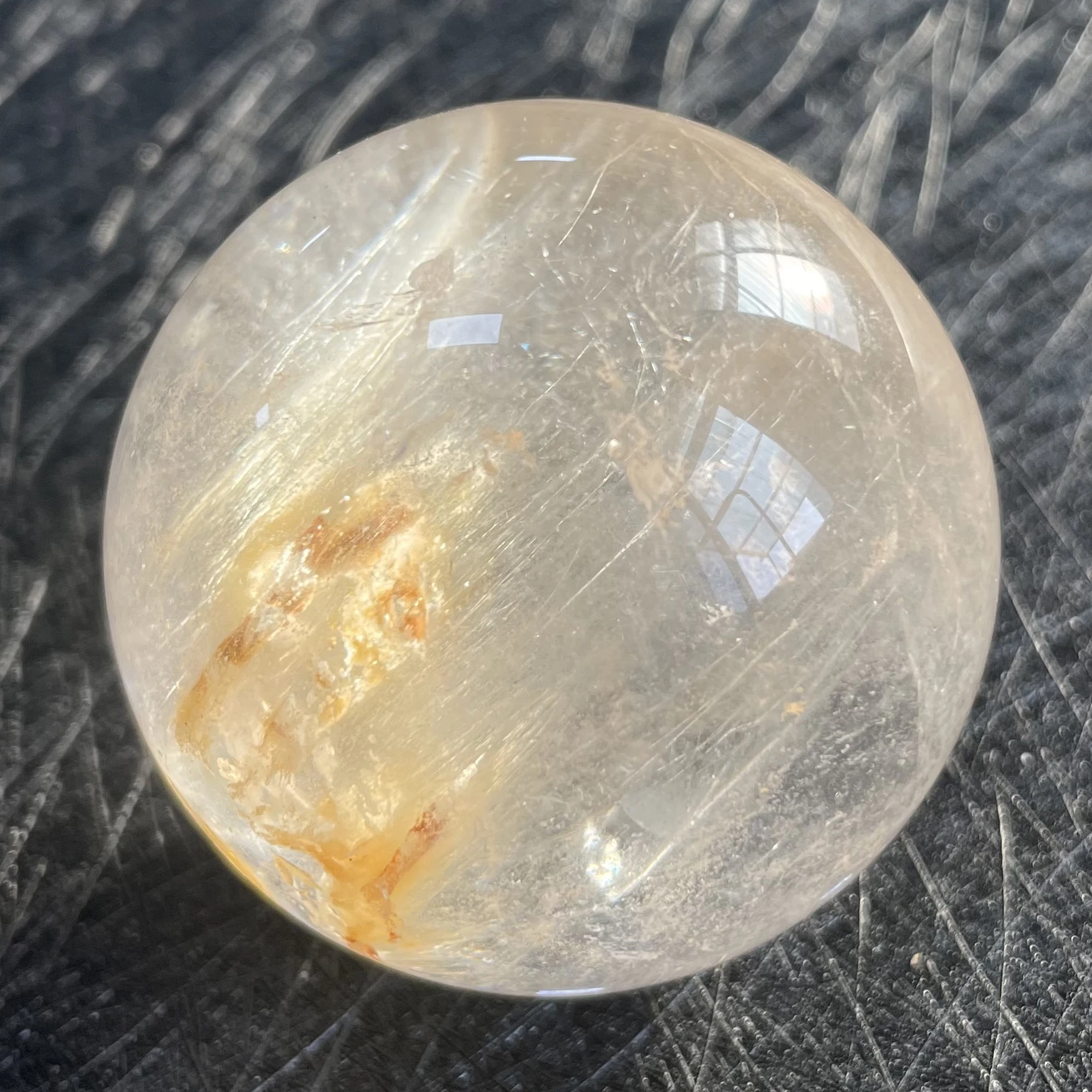 

183g Natural Quarte Rutilated Rabbit Hair Crystal Ball Polished Quartz Sphere Reiki Healing Gift Room Decor Fengshui Y1951