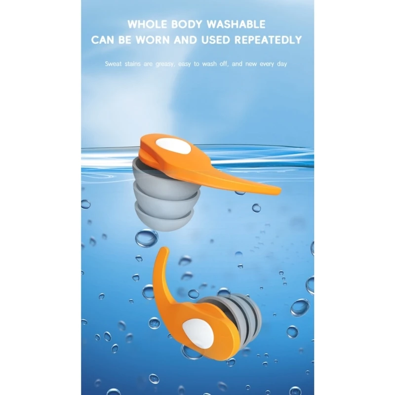 ปลั๊กอุดหูซิลิโคน 1 คู่ ปลั๊กอุดหูแบบใช้ซ้ำได้ ปลั๊กอุดหู ปลั๊กอุดหูตัดเสียงรบกวน