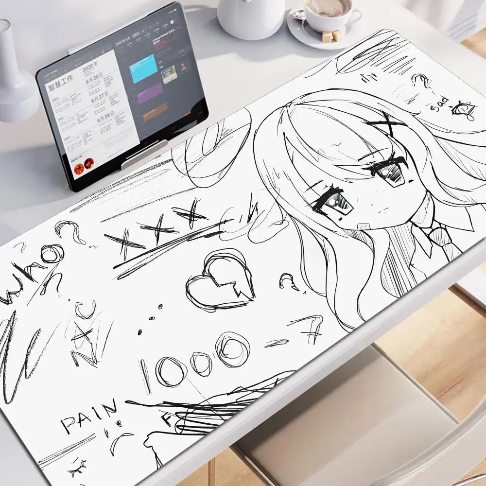 XXL Mouse Pad Laptop cute Kawaii Graffiti Girl Keyboard Computer 90x40cm Desk Mat PC Accessories Anime Girl Mousepad Table Mats