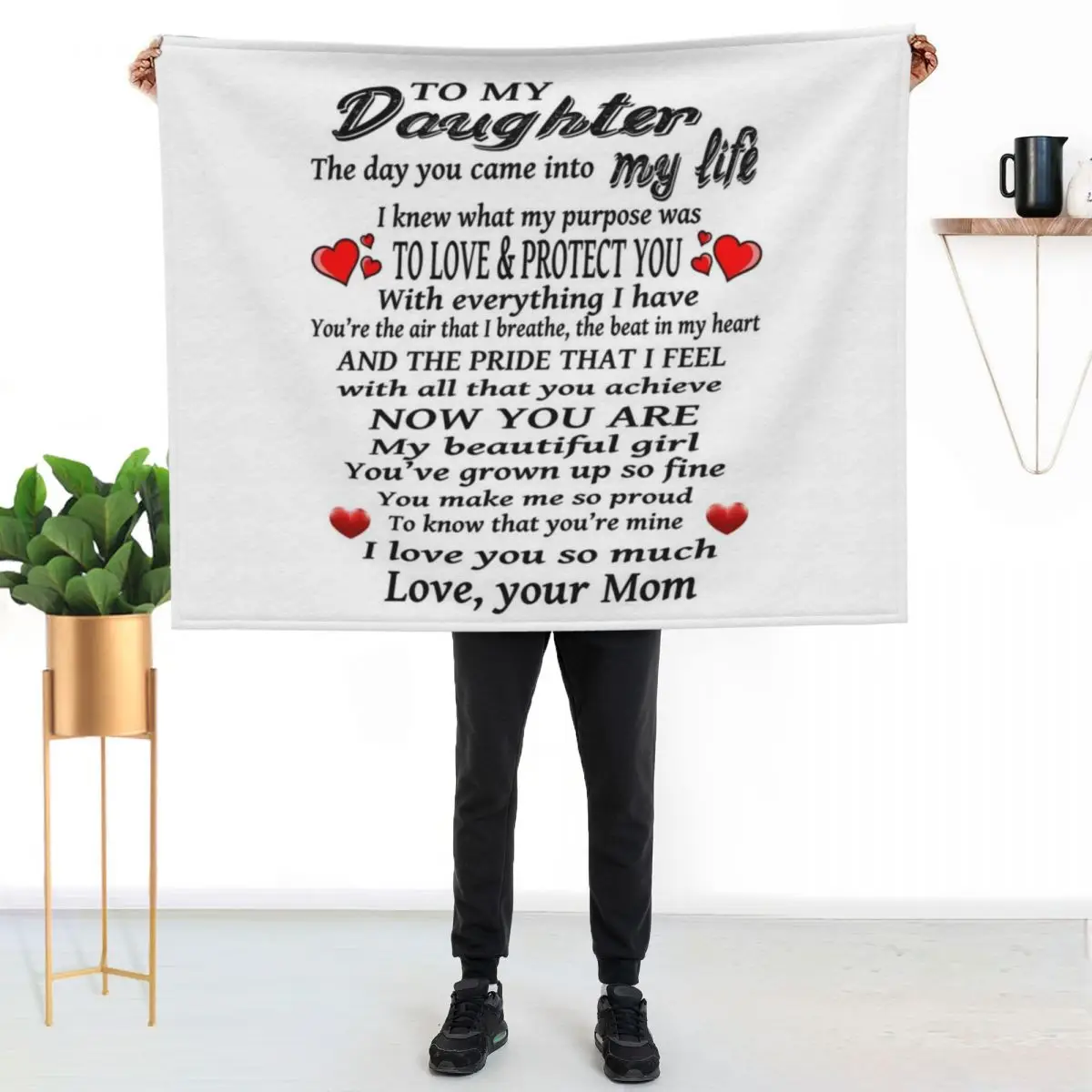 To My Daughter Love Design Throw Blanket Blankets For Bed decorative Luxury Brand funny gift Weighted Winter beds Blankets