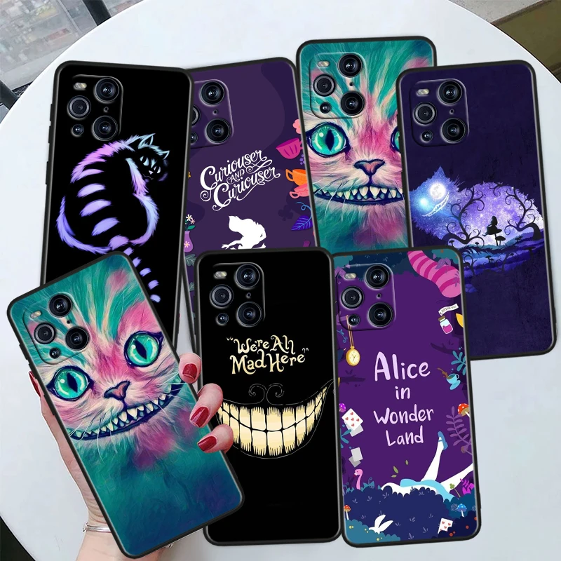 Alice In Wonderland For OPPO Find X6 X5 X3 X2 F21S F21 Pro Lite Neo Black Silicone Fundas Soft Cover Capa Phone Case