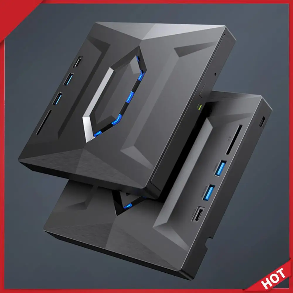 

5 In 1 Disk Reader Rewriter Drive with USB/Type-C Ports+ SD/TF Drive Burner Recorder for /Linux Windows XP/10/8/7 Laptop PC