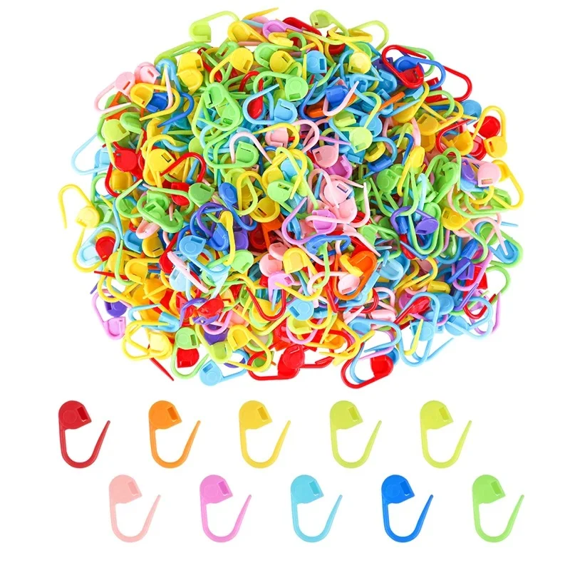 

50-500pcs Plastic Crochet Yarn Weave Markers Resin Small Clip Locking Stitch Knitting Tools Needle Clip Mark Sewing Tool