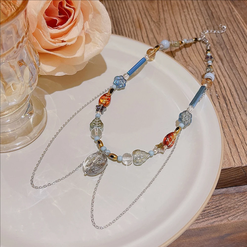 متعدد الألوان مطرز قلادة لا تتلاشى الإناث النمط الوطني الدوبامين متداخلة الترقوة سلسلة المتخصصة المختنق