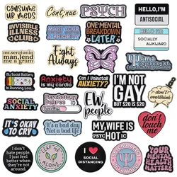 Psychology Mental Health Sets Enamel Pin Custom Social Anxiety Don't Overthink Brooches Backpack Lapel Badge Jewelry Accessories