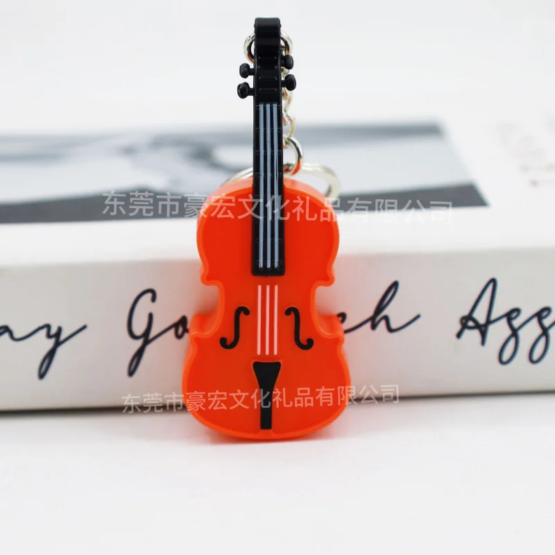 【Spot Goods】Sound-making violin keychain Simulated Musical Instrument Pendant Accessories