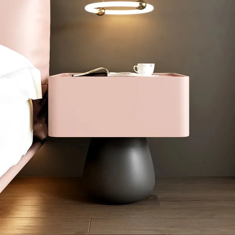 Mesitas De noche rústicas simples, organizadores negros, mesita De noche moderna De lujo minimalista, mesa estética móvil, muebles De Chevet