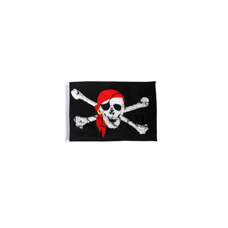 R1WA 1Pc Large Skull Crossbones Pirate Flag Roger Hanging With Grommet NO Pole