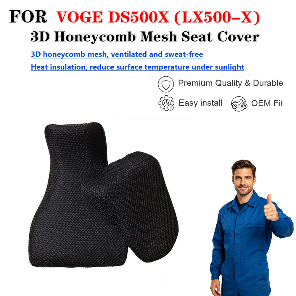 For VOGE DS500X LX500-X 3D Honeycomb Mesh Heat Insulated Seat Cover Funda asiento moto