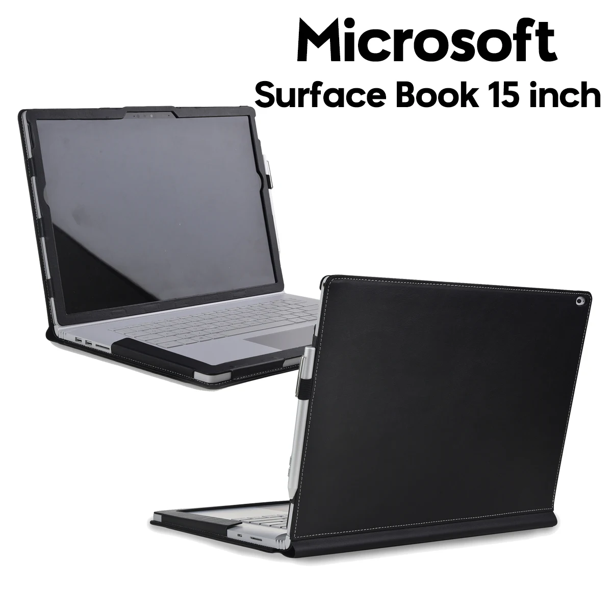 

Leather Case for Microsoft Surface Book 15 Inch Notebook Protective Sleeve Foldable Stand Cover