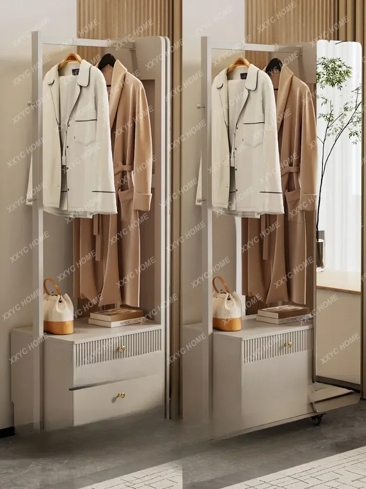 

Full-Length Mirror Bedside Table Integrated Multifunctional Household Movable Clothing Rack Almacenamiento En La Cocina