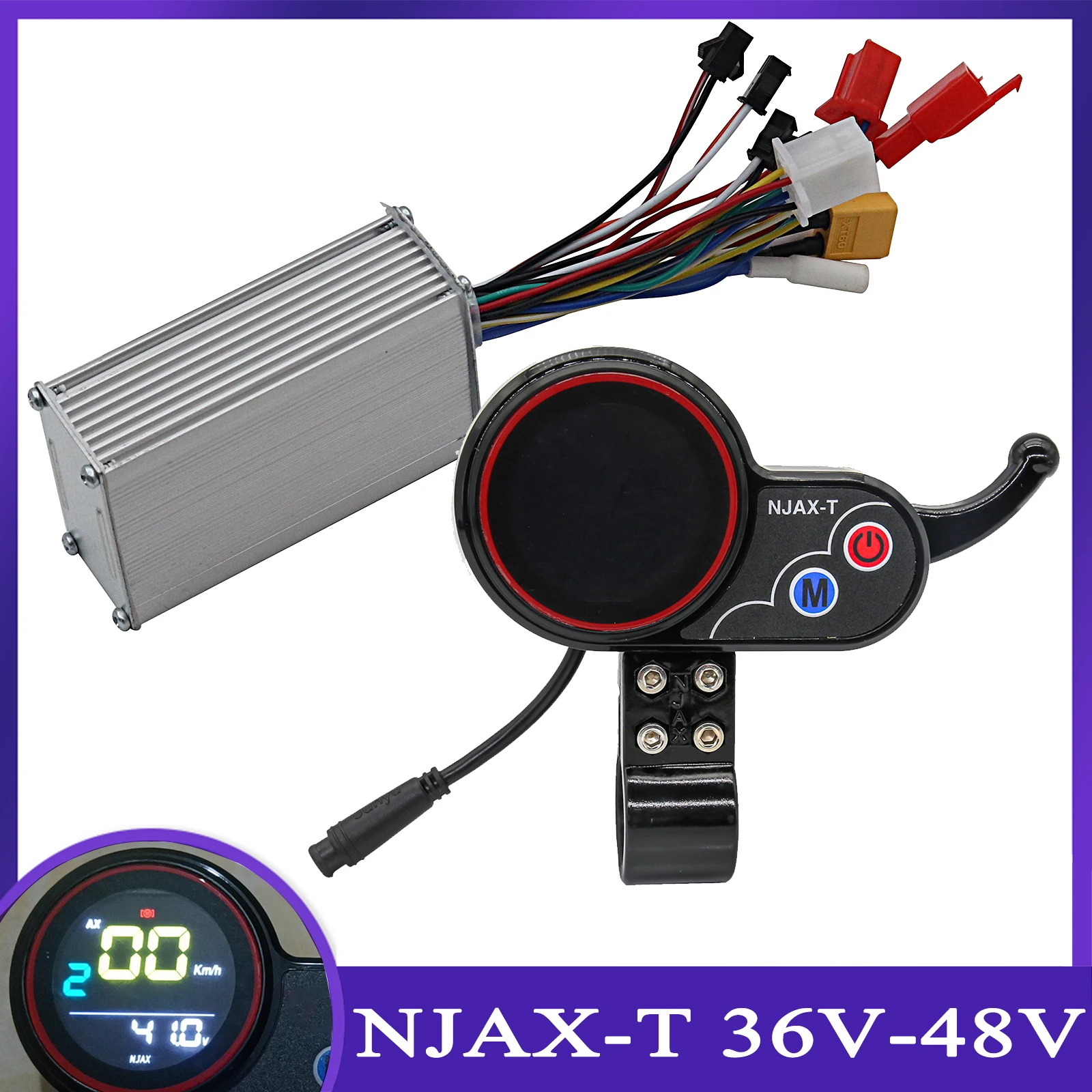 29V/40V 450W Controller 36V 48V NJAX-T Color Screen Meter Switch Accelerator For 10 Inch Electric Scooter KUGOO M4/m4 PRO