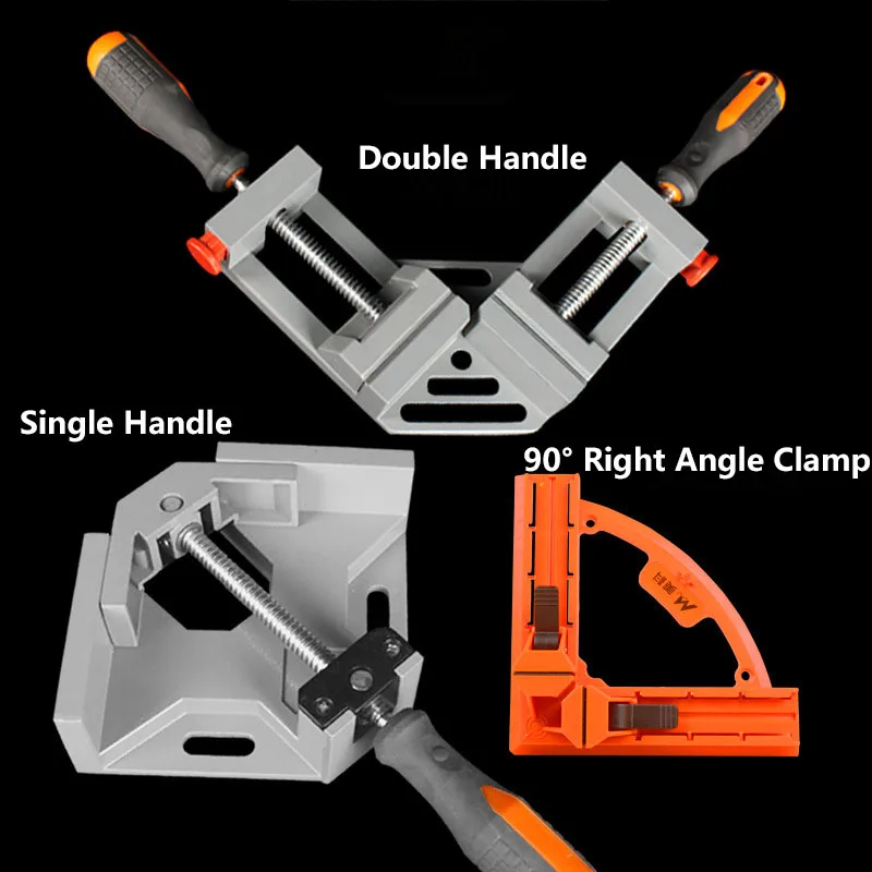 

Right Angle Clamp for Clamping Plastic Single 90 Degree Double Handle Corner Clips Framing Photo Joiner's Clamp Woodworking