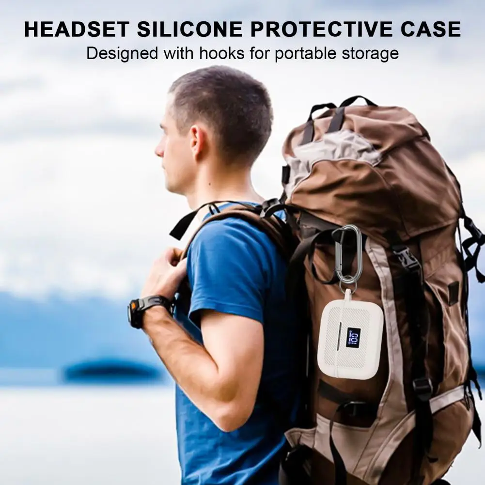 Beschermhoes voor Tozo T20 Robuuste headsethoes Tozo T20 Bluetooth-headset Siliconen beschermhoes met ophanghaak voor volledige