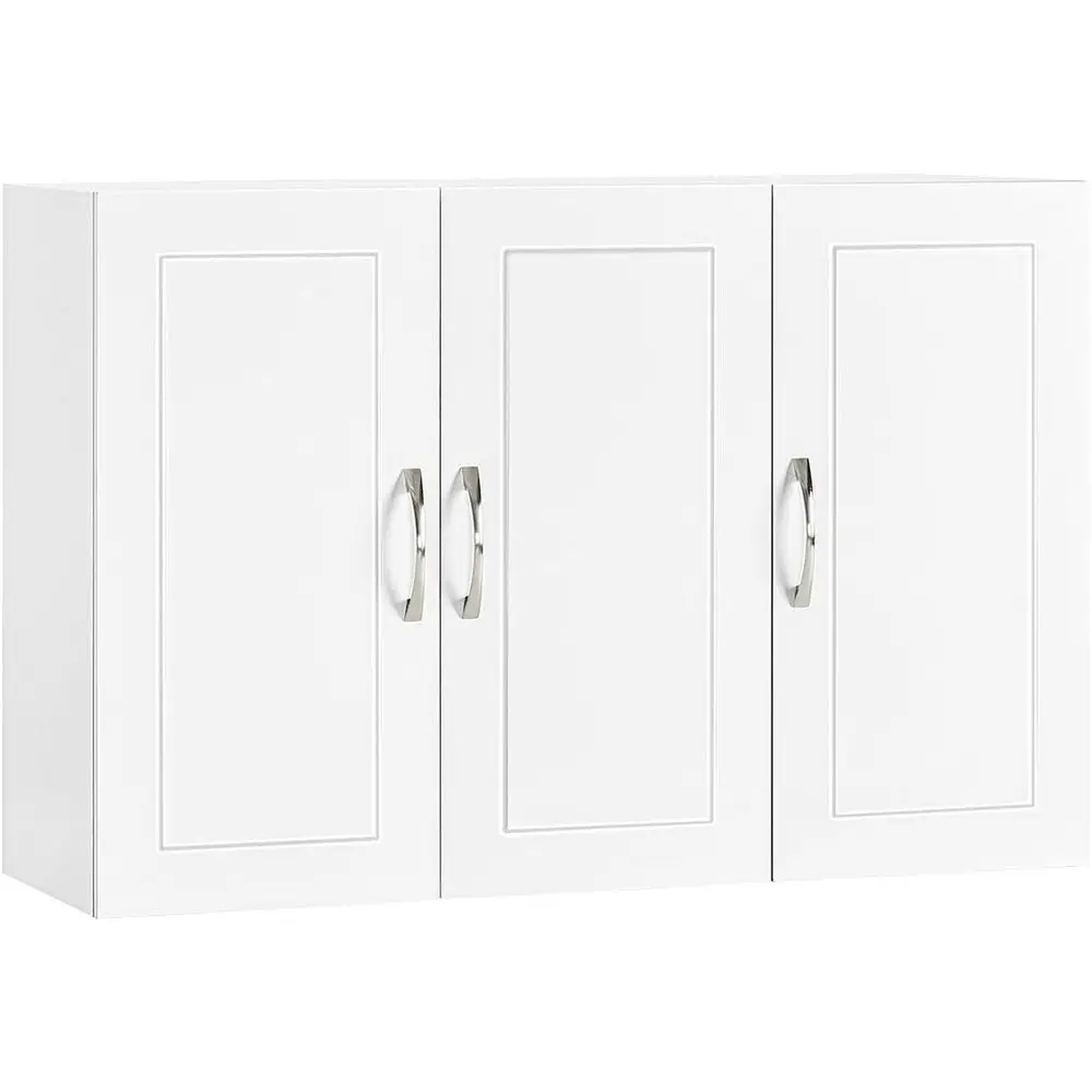 Laundry Room Wall Cabinet, Medicine & Kitchen Storage, Adjustable Shelf Cabinet, White
