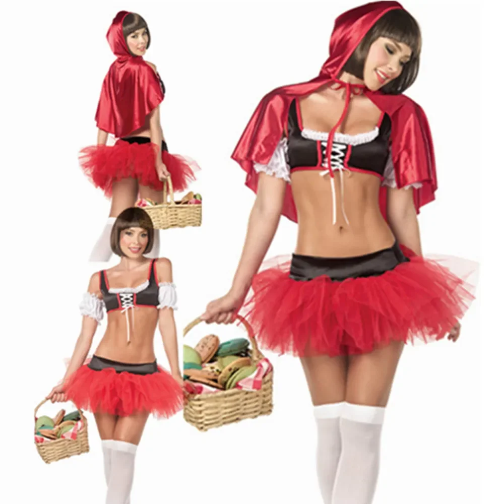 Club Adult Sexy Little Red Riding Hood Fancy Dress