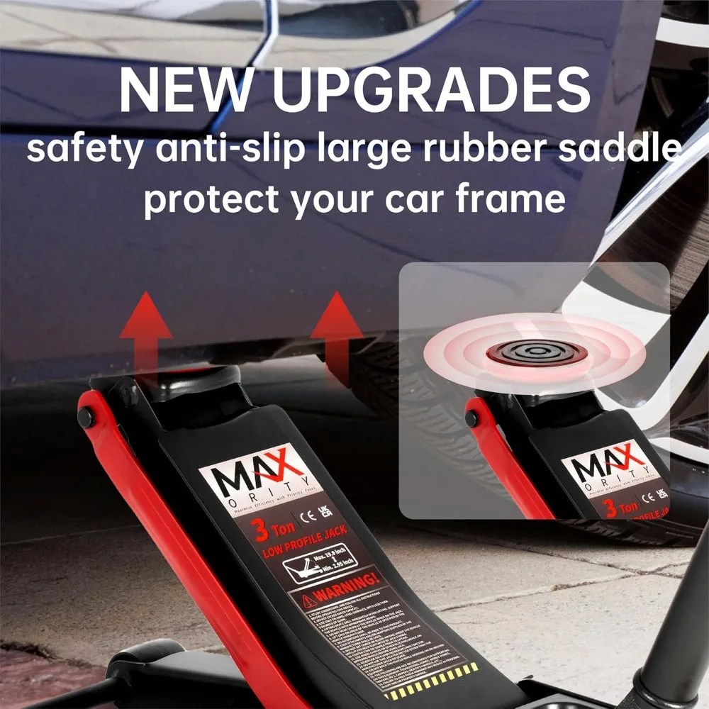 رافعة أرضية هيدروليكية منخفضة المستوى 3 ألوان مع مضخة رفع سريعة، مكابس مزدوجة لصيانة السيارات (لون عشوائي) #4