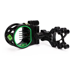 5 Pins Bow Sight Aluminum Alloy Right Hand Adjustable Compound Recurve Bow Sight for Bow and Arrow Archery Accessories